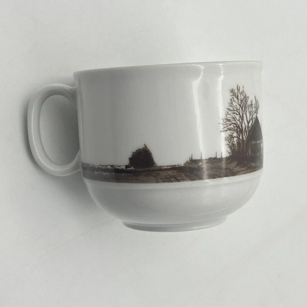 Seltmann Weiden Bavaria Demitasse Tea Cup‎ and Saucer Set Skegrie Mill Windmill